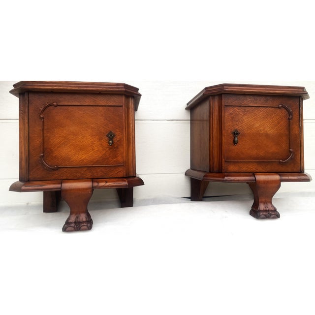 1960s Lion Paw Bedside Tables, 1950s, Set of 2 For Sale - Image 5 of 18