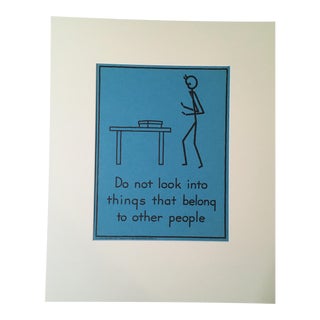 1940s Double-Sided "Good Manners" Stick Figure Poster For Sale