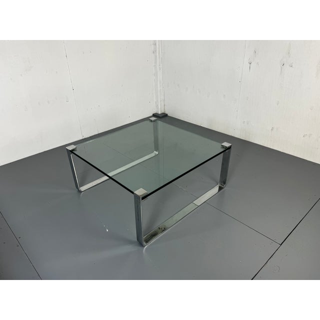 Modernist Chrome Steel and Glass Coffee Table by Ronald Schmitt for Draenert, 1970s For Sale - Image 6 of 12