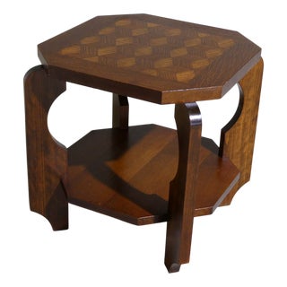 Art Deco Oak Side Table, 1940s For Sale