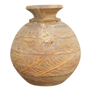 Carved Bleached Naga Water Pot