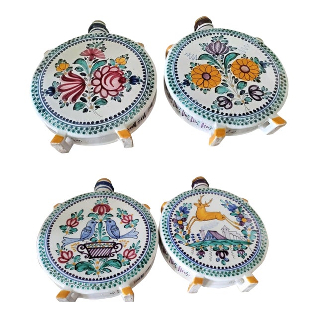 1950s Mid-Century Modra Slovak Majolica Ceramic Canteens - A Pair For Sale
