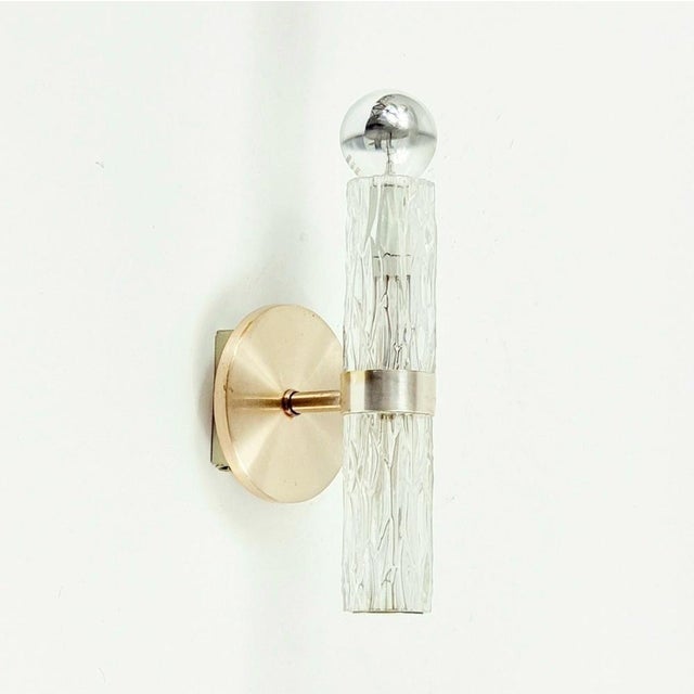 Stunning pair of mid-century modern glass wall lights/sconces from premium lighting manufacturer kaiser leuchten (germany,...