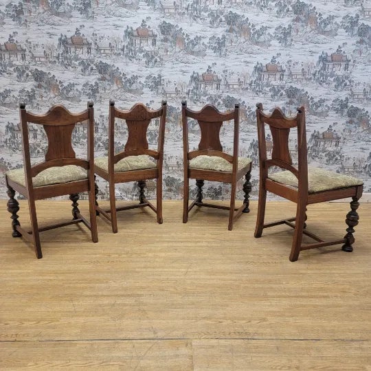 Late 20th Century Vintage Jacobean Stye Dining Table and Four Chairs For Sale - Image 5 of 9