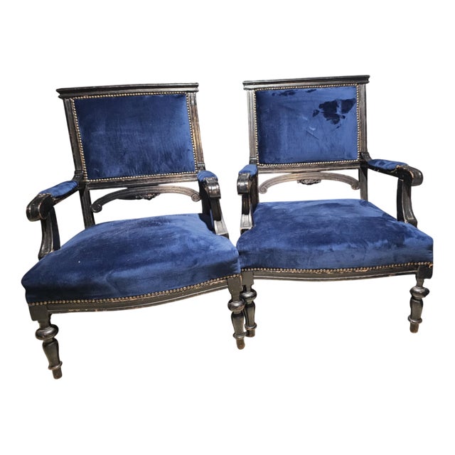 Upholstered Wooden Armchair, 1890s For Sale