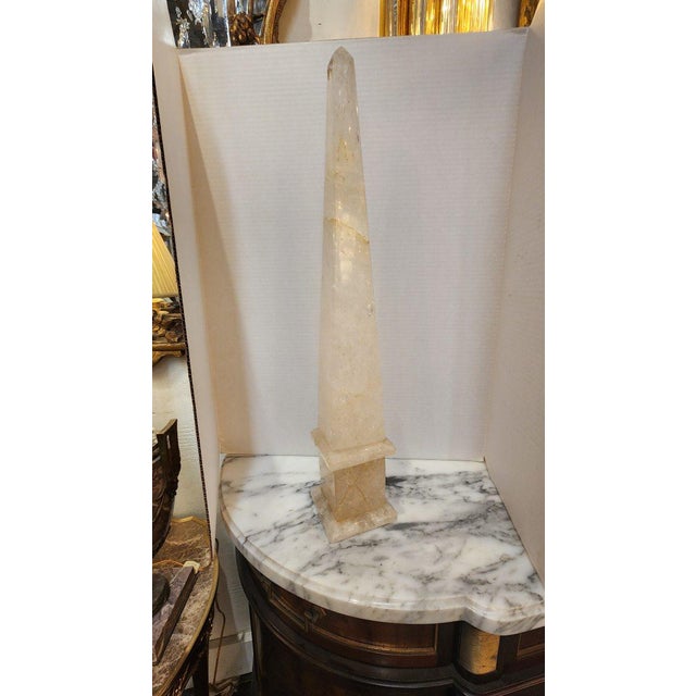 Abstract Mid 20th Century Rock Crystal Obelisk For Sale - Image 3 of 5