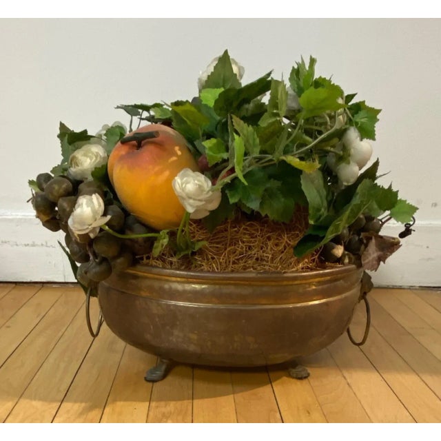 Vintage Cachepot Planter by Jsf Imports With Faux Bouquet For Sale - Image 13 of 13