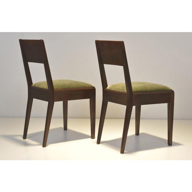 Cubist Dining Chairs in Stained Alder Wood, 1925, Set of 2 For Sale - Image 5 of 16