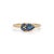 VR Jewels Pear & Marquise Cut Blue Sapphire Diamond 14k Gold Art Deco Ring Size 6.5 For Sale - Image 4 of 17