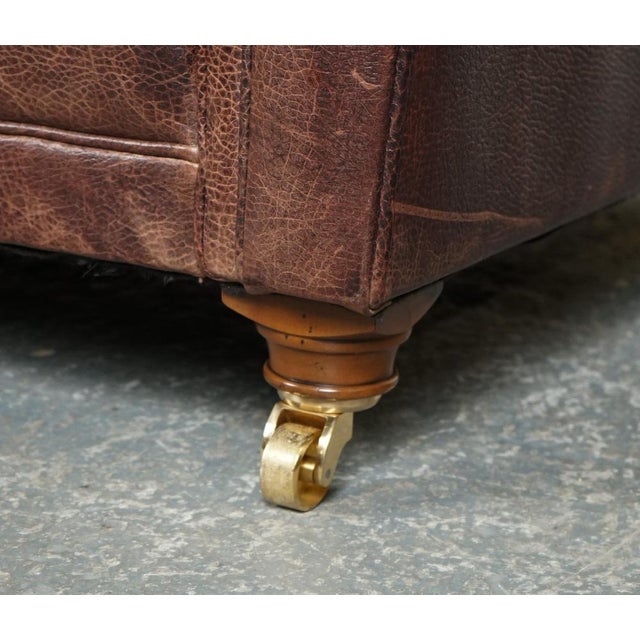 Fishpools Heritage Brown Leather Sofa For Sale - Image 13 of 18