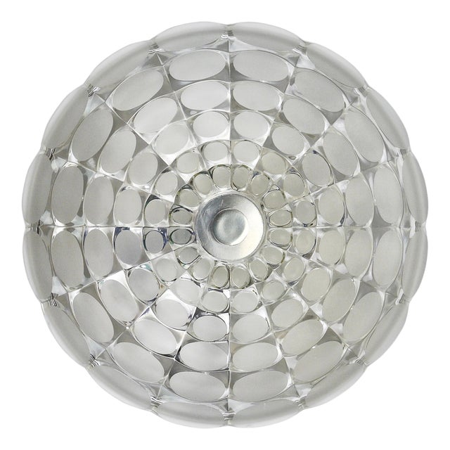 Large Round Op Art Glass Flush Mount from Peill & Putzler, 1970s For Sale