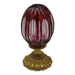 Baldi Ruby Egg Cut to Clear 24-Karat Gold For Sale