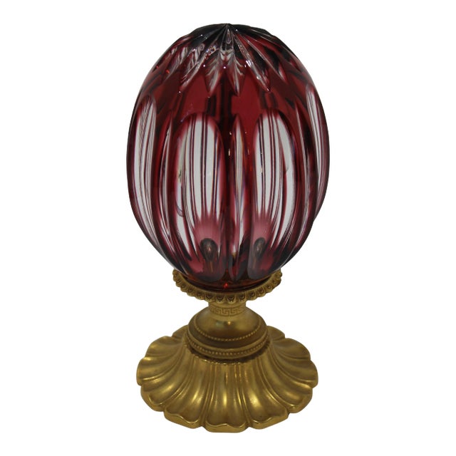 Baldi Ruby Egg Cut to Clear 24-Karat Gold For Sale