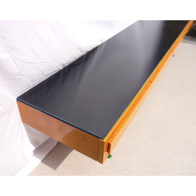 Black Low Freestanding Sideboard with 4 Drawers, 1950s For Sale - Image 8 of 8