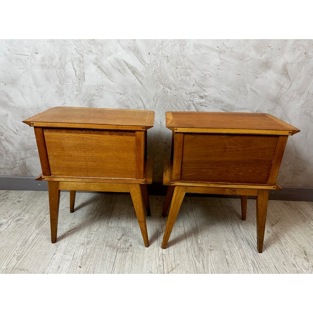 Brown Vintage Bedside Tables, 1960, Set of 2 For Sale - Image 8 of 13