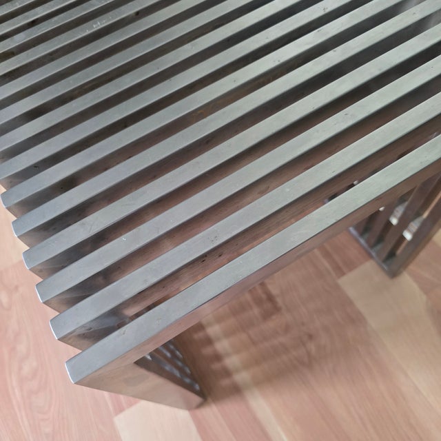 Vintage Modernist Metal & Lucite Side Table For Sale - Image 10 of 11