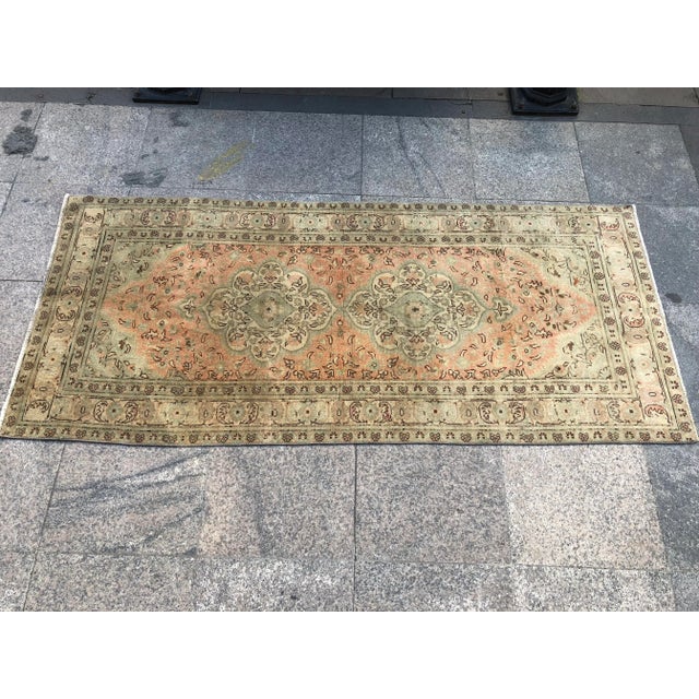 Turkish Tribal Vintage Faded Area Rug - 2′9″ × 6′4″ For Sale - Image 6 of 10