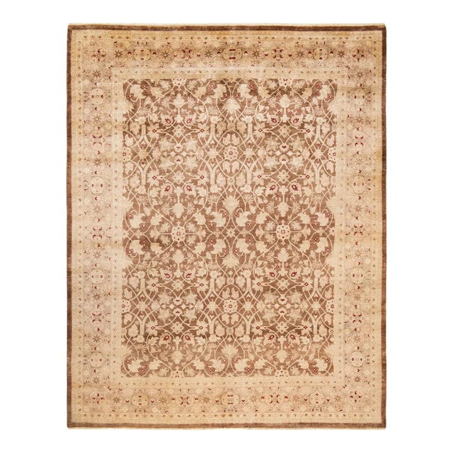 Vintage Traditional Hand Knotted Wool Area Rug, Gold - 7'10" X 10'0" For Sale - Image 9 of 9