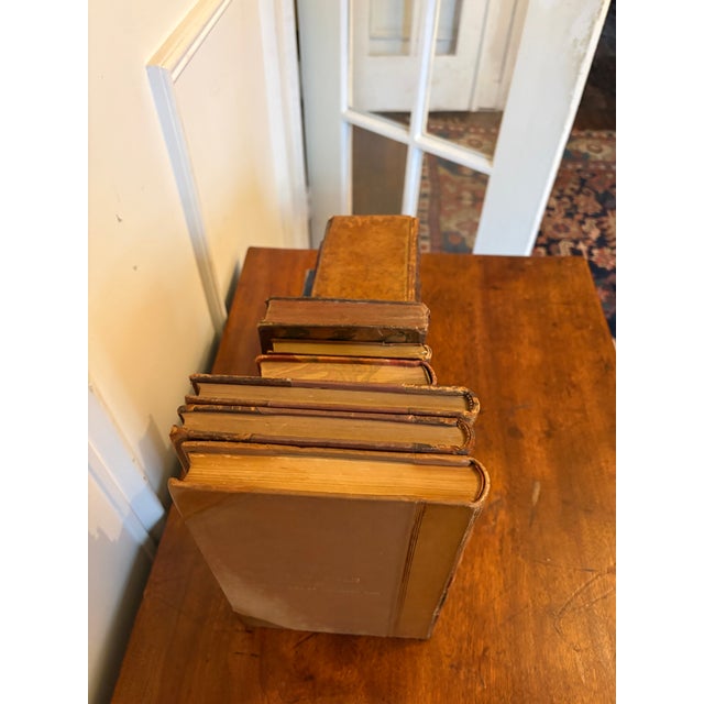 Group of 15 Assorted Leather or Marbled Bound Books, 19th Century For Sale - Image 4 of 5