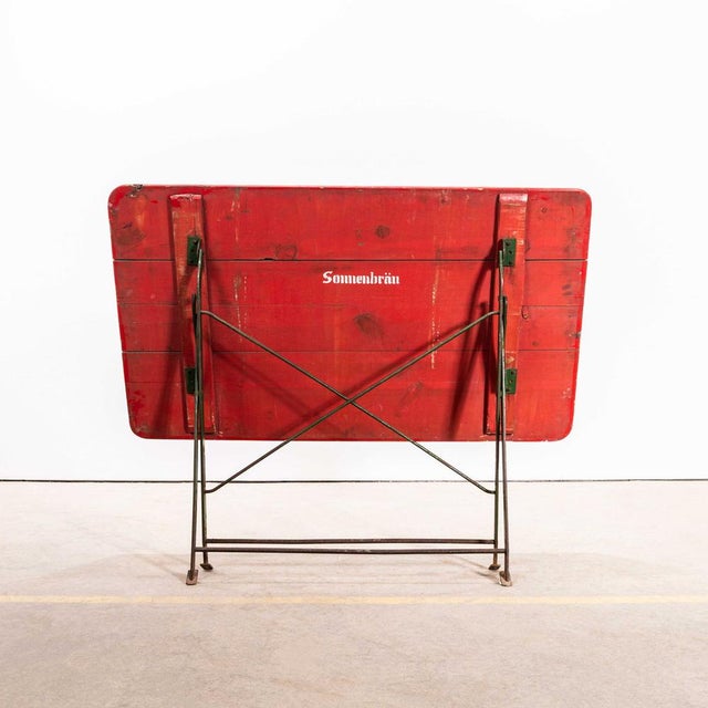 French Folding Wood and Forged Metal Base Table, 1950s For Sale - Image 9 of 10