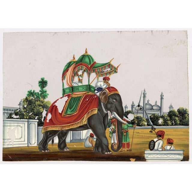 Indian Company School, Caparisoned Elephant with Howdah, 1800s, Gouache on Paper For Sale - Image 5 of 9