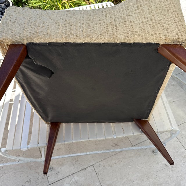 Vintage Harvey Probber Attributed Lounge Chair With Brass Handle Pull For Sale - Image 9 of 12