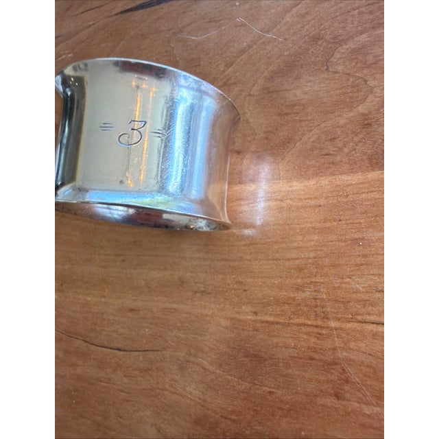 Towle Silversmiths Vintage Towle Sterling Silver 36 G Napkin Ring Monogrammed 3 For Sale - Image 4 of 5