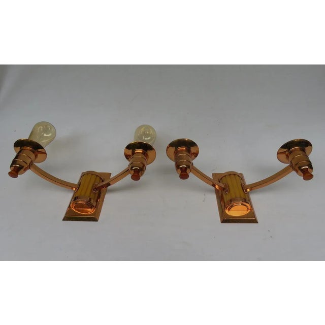 Art Deco English Catalin Butterscotch Colored Sconces, Set of 2 For Sale - Image 4 of 18