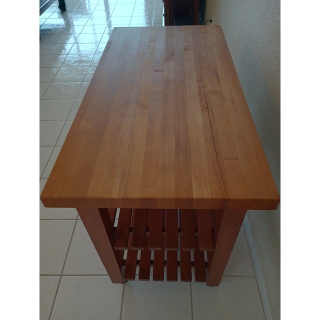 2020s John Boos, Solid Oak Country Kitchen Professional Butcher Block Island For Sale - Image 5 of 16