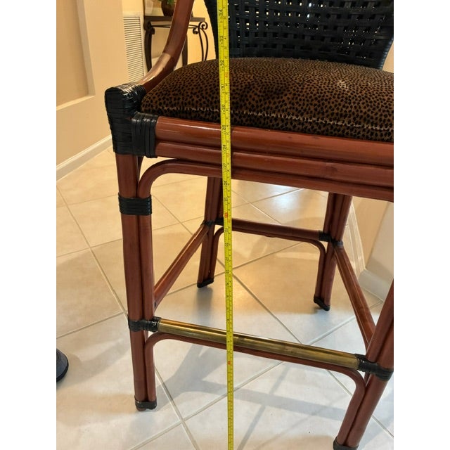 Wood Palecek Designer Bar Stools- Vintage For Sale - Image 7 of 12
