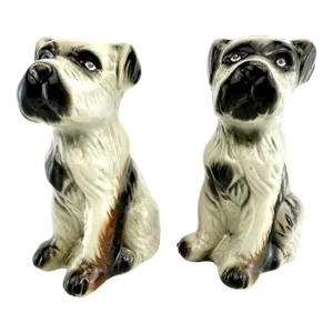 Vintage Glaze Ceramic Dogs, a Pair