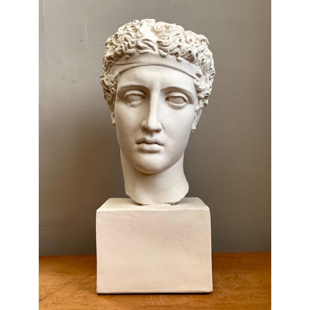 Vintage Plaster Classical Bust of Roman Warrior For Sale - Image 9 of 18