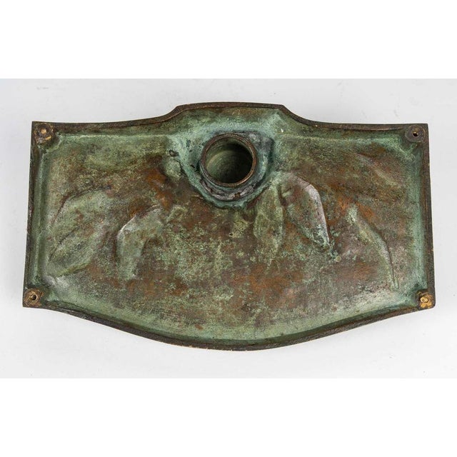 Art Nouveau Patinated and Gilt Bronze Inkwell, 1900s For Sale - Image 3 of 6