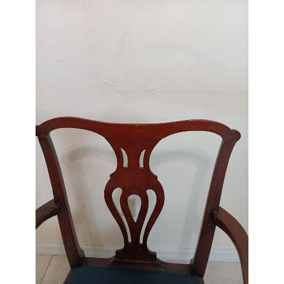 Brown 1960s Chippendale Style Mahogany Armchair For Sale - Image 8 of 11