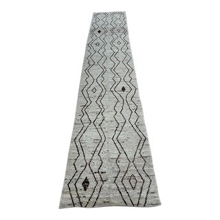 Moroccan Modern Tribal Runner Rug - 3' X 15' 6" For Sale