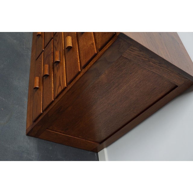Industrial Oak German Industrial Apothecary Cabinet, Mid-20th Century For Sale - Image 3 of 10