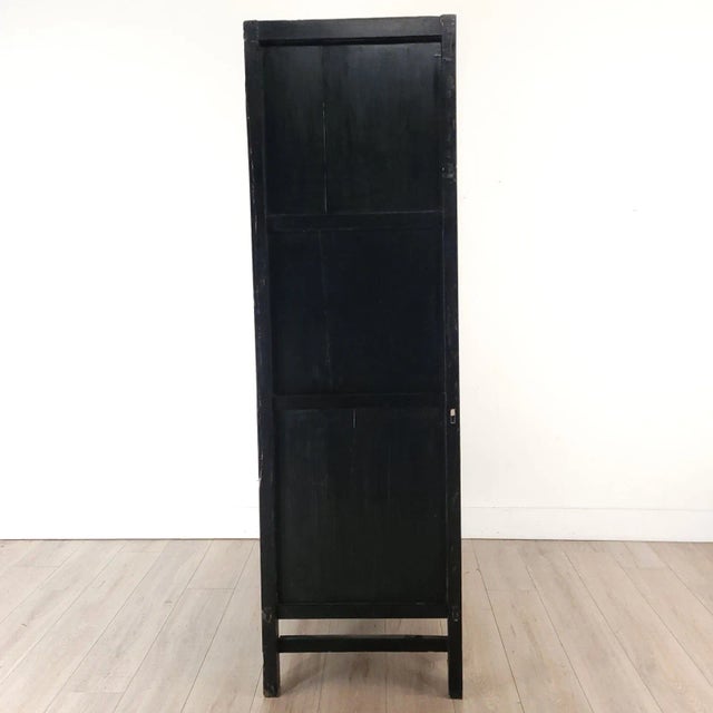 Vintage Chinese Gilt and Black Lacquered Wedding Cabinet, Circa 1960 For Sale - Image 11 of 11