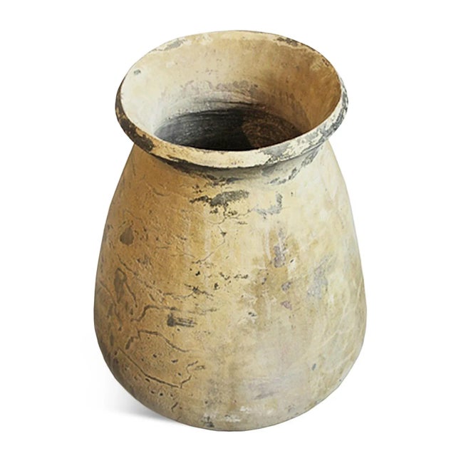 Rustic Vintage Mundra Yellow Earth Ware Pot Planter For Sale - Image 3 of 6