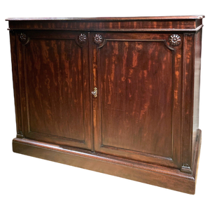19th Century Italian Empire Mahogany Commode 2-Doors Cabinet