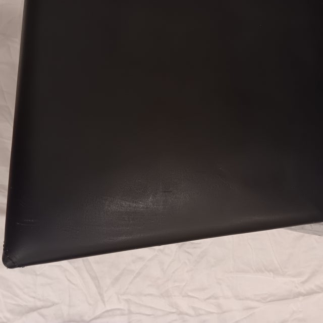 Vintage Minimalist Black Side Leather Chair With Chrome Legs For Sale - Image 9 of 16