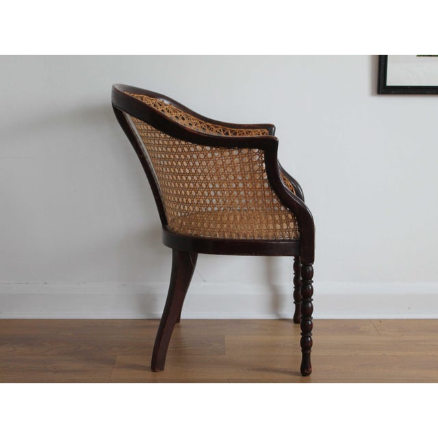 Vintage Rattan Bergere Armchair For Sale - Image 3 of 12