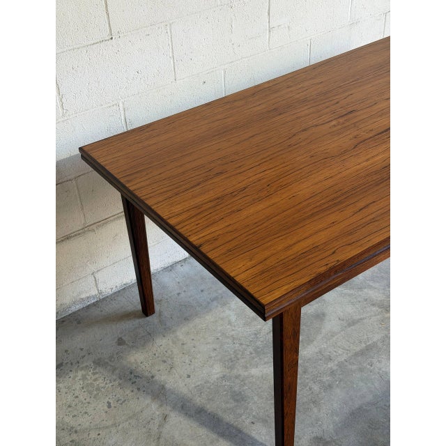 Brown Rosewood Dining Table With Expandable Pull Out Draw Leaves Sejling Skabe Denmark 1960s For Sale - Image 8 of 9