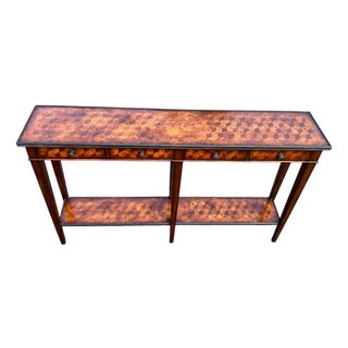 Late 20th Century Theodore Alexander Parquetry Console / Sofa Table For Sale