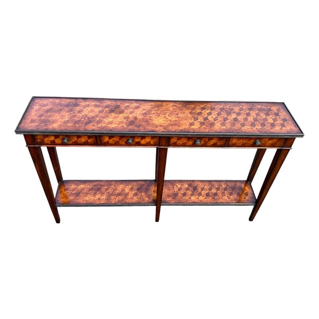 Late 20th Century Theodore Alexander Parquetry Console / Sofa Table For Sale