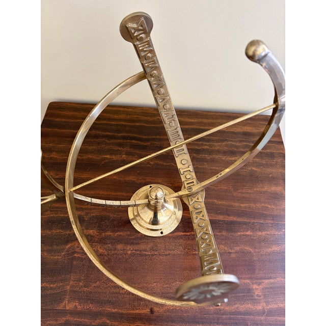 Maitland - Smith Large Classical Brass Armillary Sphere Garden Sculpture on Stand, English Estate Style For Sale - Image 4 of 7