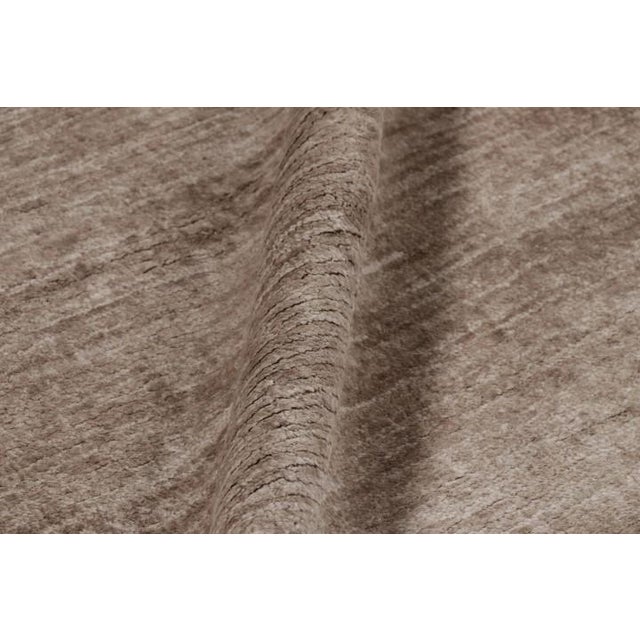 Textile Rug & Kilim’s Oversized Modern Textural Rug in Brown, White and Beige Striae - 12x18 For Sale - Image 7 of 8
