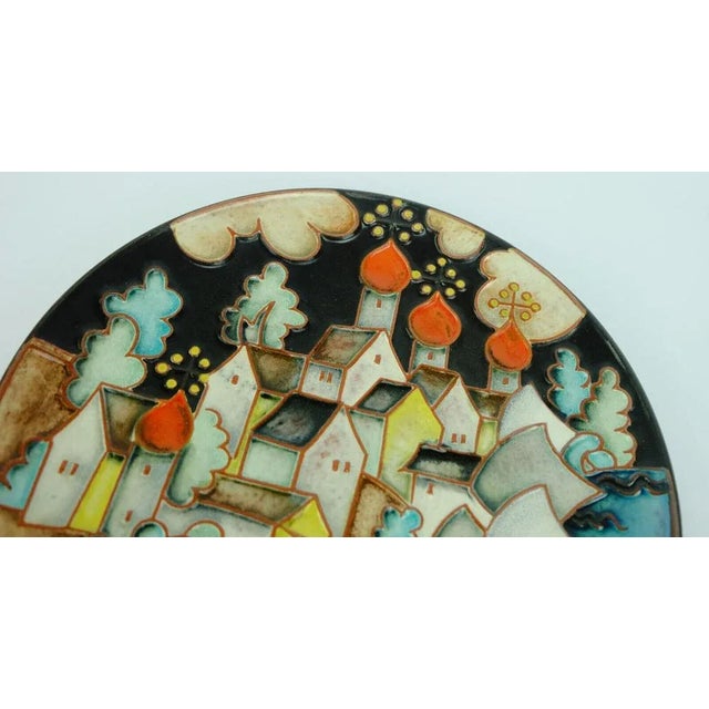 Wall Plate by Gustav Heinkel for Karlsruher Majolika, 1930s For Sale - Image 6 of 8