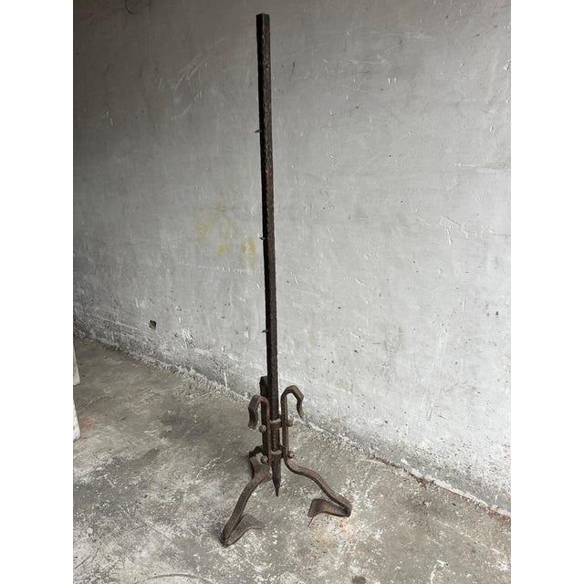 Brutalist Wrought Iron Sculpture Stand For Sale - Image 9 of 9