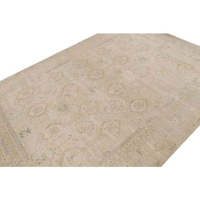 Rug & Kilim Rug & Kilim’s Oushak Style Oversized Rug in Taupe With Floral Patterns For Sale - Image 4 of 7