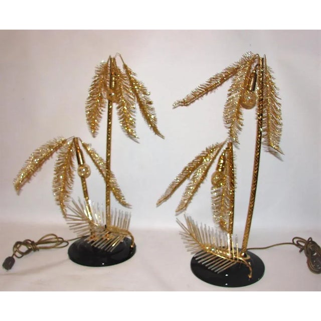 Metal Gold Metal Table Lamps, 1960s, Set of 2 For Sale - Image 7 of 10